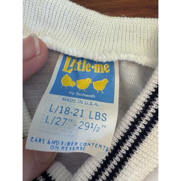 Vintage Little Me Baby Baseball Footed One Piece Outfit Size 6 Months NWT - Picture 3 of 10
